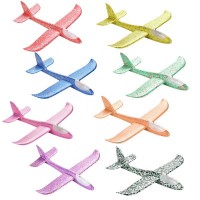 Garden Park Plaza Family Kids Children 48cm Pet Led Color Lighting Diy Model Airplane Hand Throw Aircraft Plane Foam Glider Toys